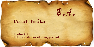 Behal Amáta névjegykártya